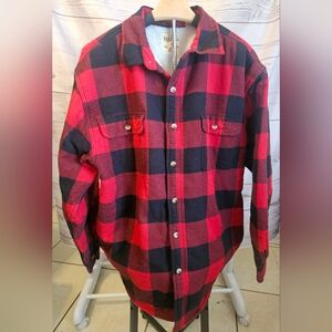 RedHead Sherpa-Lined Buffalo Plaid Shirt Jacket | Size L | Warm Heavy Shacket